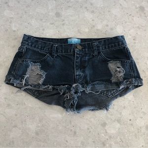 Show Me Your Mumu Blue Cut Off Shorts